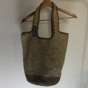 Brown Woven oversized Tote Bag